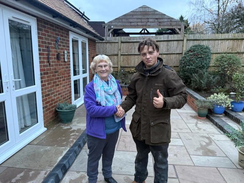 indian sandstone patio retaining wall tonbridge kent 10