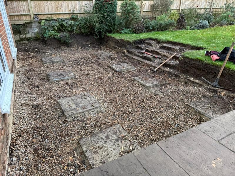 indian sandstone patio retaining wall tonbridge kent 11