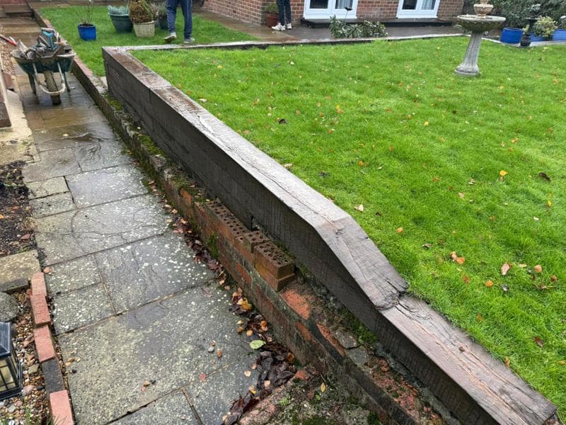 indian sandstone patio retaining wall tonbridge kent 9