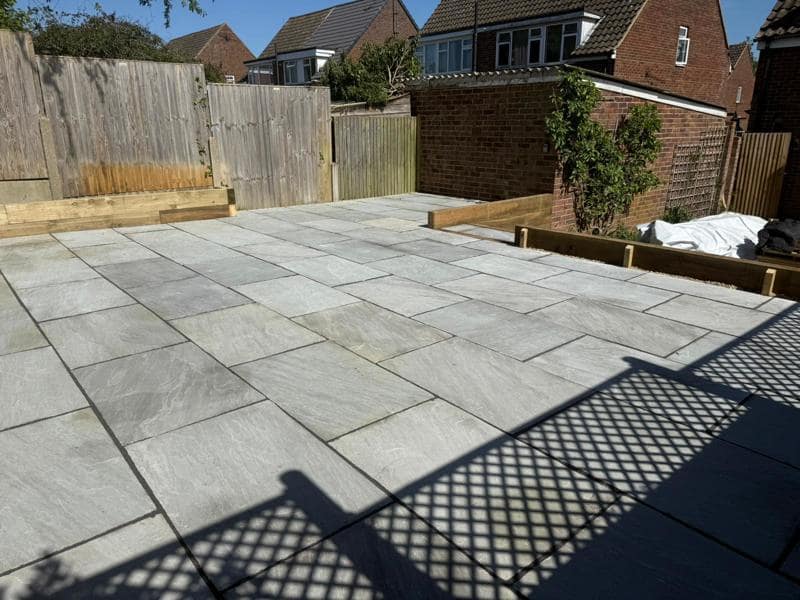 grey indian sandstone patio in canterbury 11
